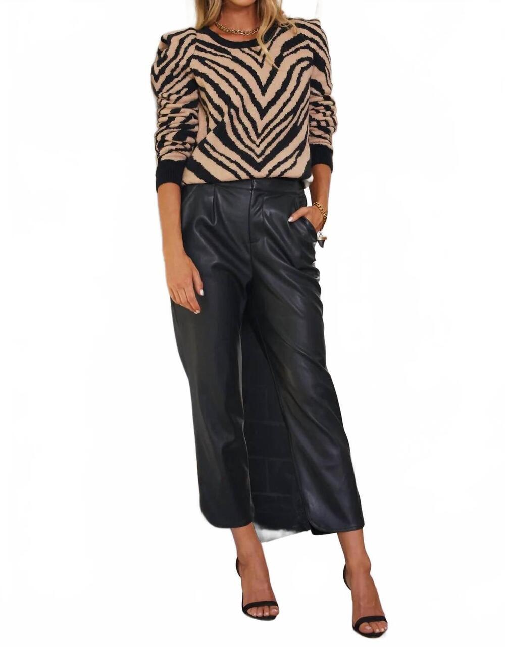 NEW BISHOP + YOUNG alejandra vegan leather pant in black
